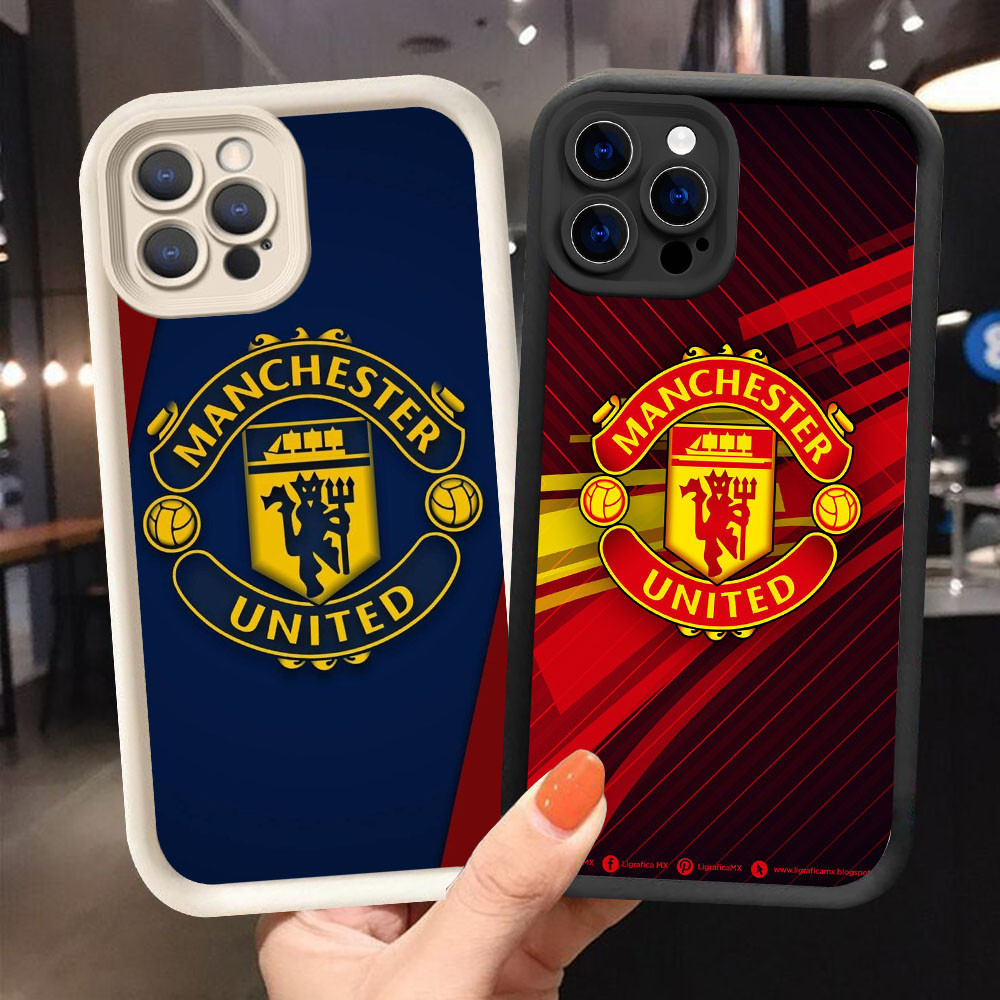 YS-10 Manchester United Soft Silicone Casing untuk iPhone 14 15 Pro Max