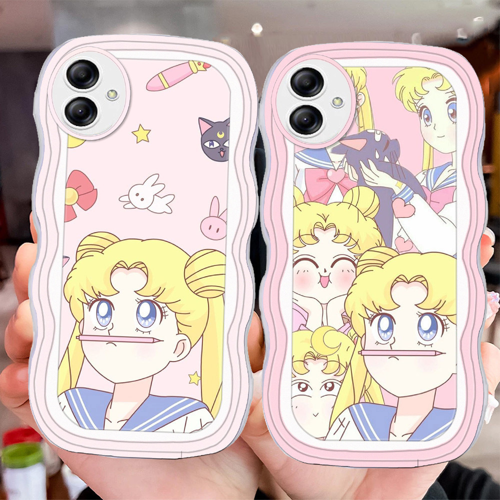 D-21 Anime Sailor Moon Transparan Casing untuk Samsung A03 Core A05 A03S A06 A04 A04E A05S A07 Case