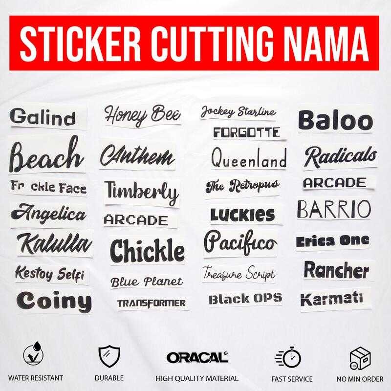 

Sticker Cutting Nama Tulisan Bebas Custom Desain Stiker Cuting