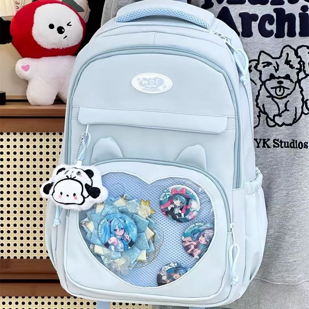 Cute Academy 2D Comic Comic Bags Tas Sekolah Tas Sekolah Gadis Siswa SMP Junior Siswa Backpacks Gadi