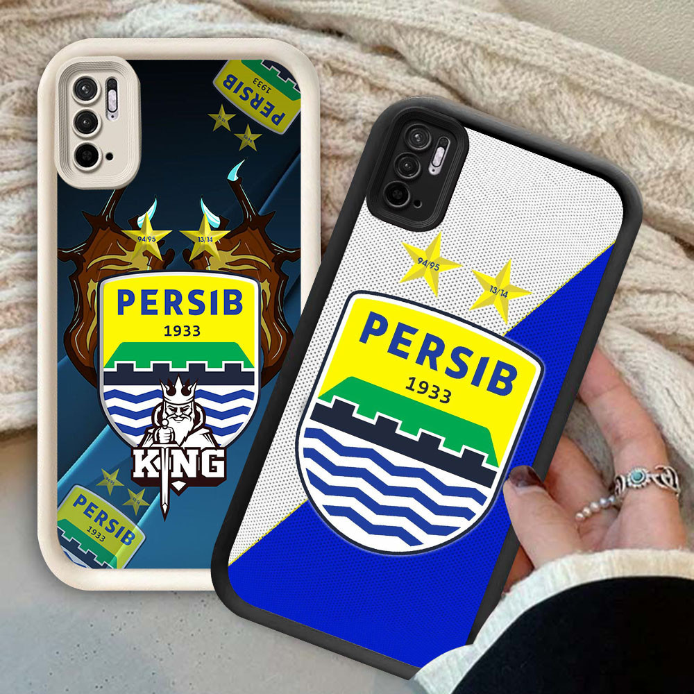 YS-16 Persib Bandung Soft Silicone Casing untuk Xiaomi Redmi Note 10 10T 10S Pova POCO M5S M4 Lite P