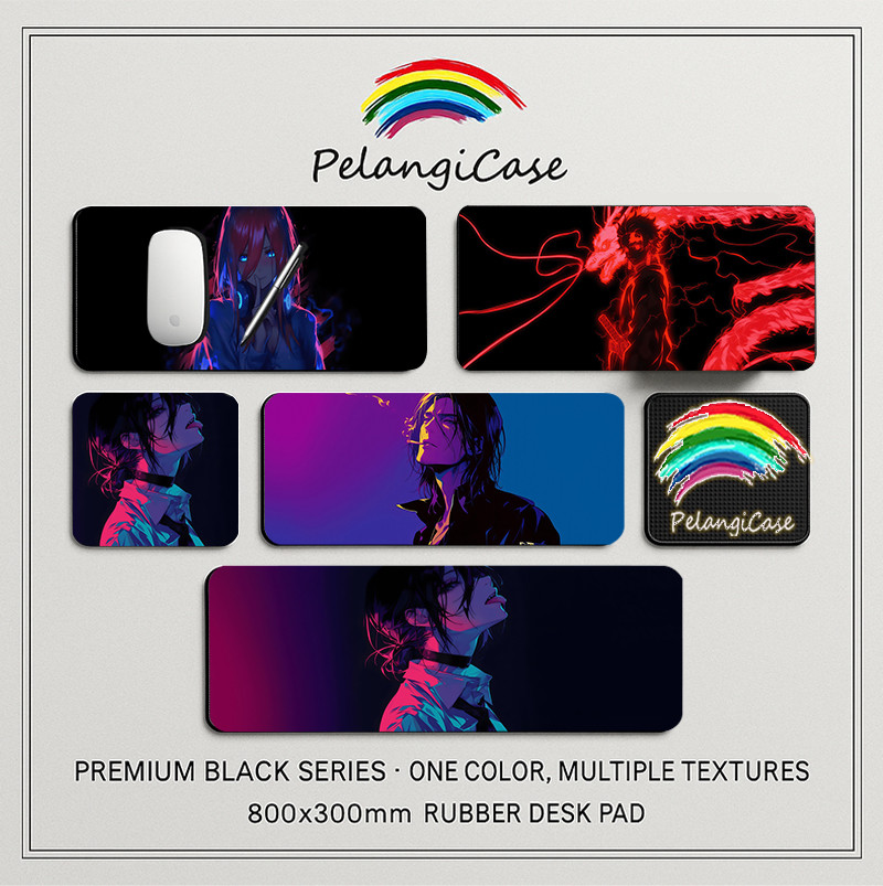 DeskMat Custom Anti Slip Karet - Mouse Pad Gaming Besar Lebar 80x30cm 26x21cm Anime Cartoon Aestheti