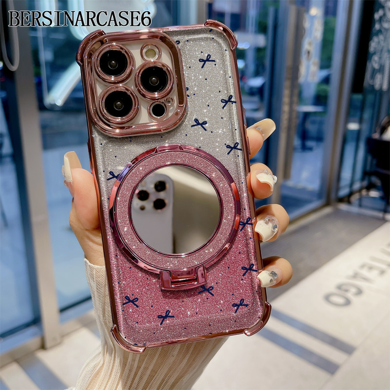 Case Vivo Y19 Y21 Y20 Y19S V40 LITE Y91 Y12 Y15S Case Dengan Stand Cermin Bracket Stand Soft Case Vi