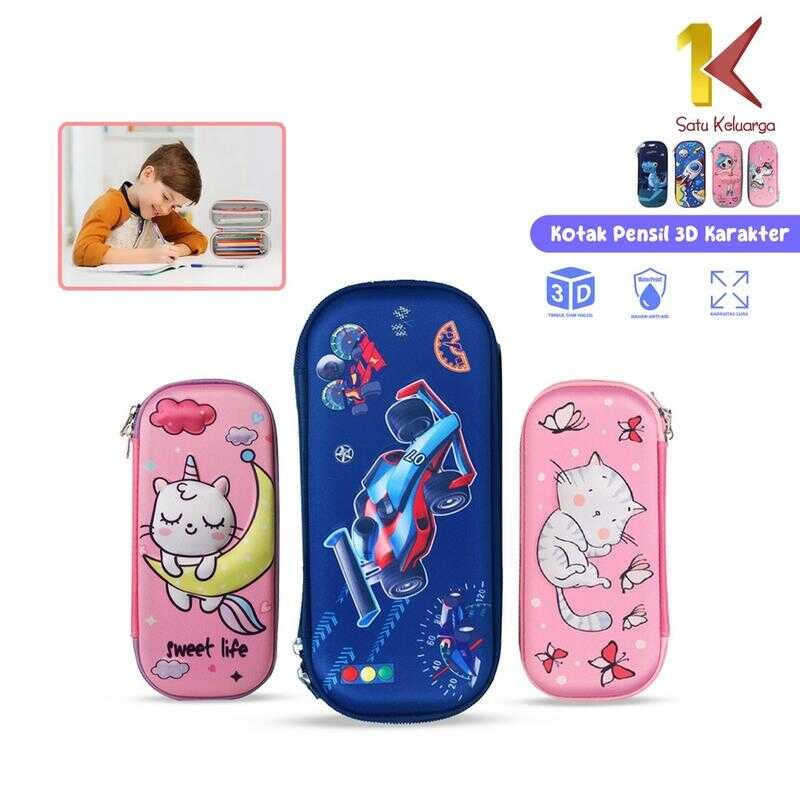 

[COD] SK A39 Kotak Pensil 3D Karakter Timbul Anak Sekolah Tempat Penyimpanan Alat Tulis Anti Air Impor Stationery