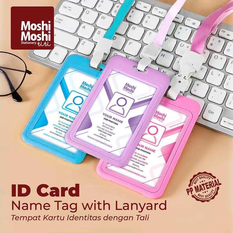 

ID Card Moshi NameTag Holder Tempat Kartu Identitas Akses Tali Lanyard