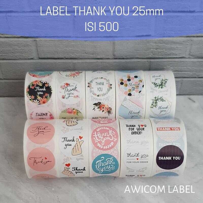 

500 PCS (1 ROLL) Stiker Label Thank You 25mm Roll Paper