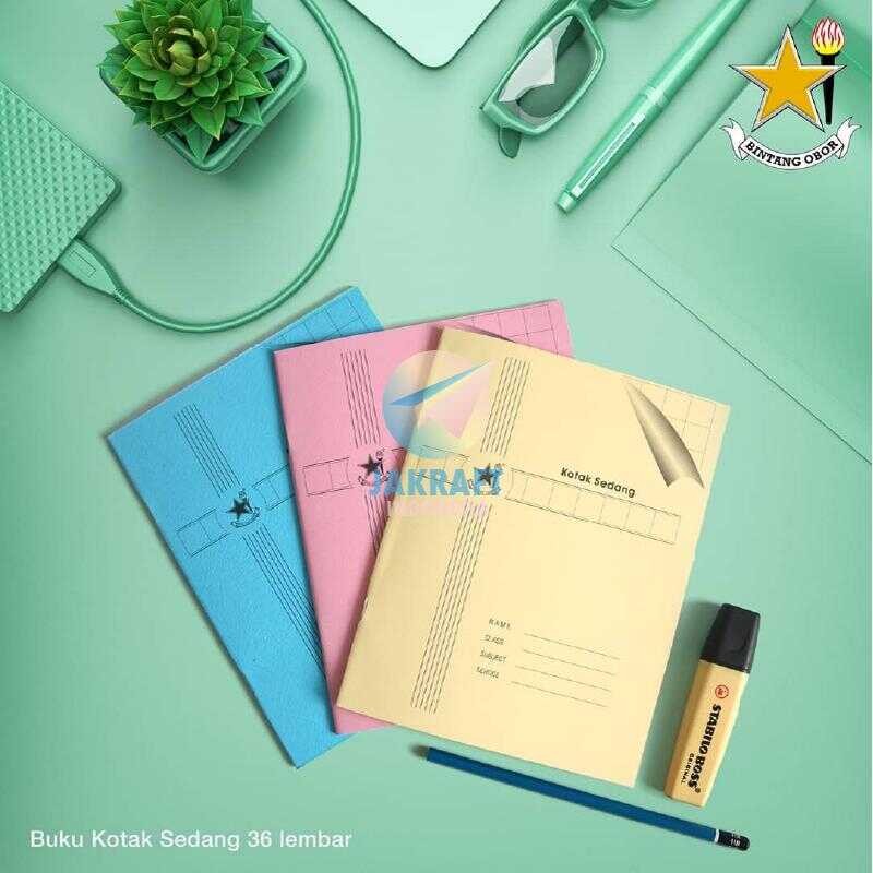 

(1 Pcs) Buku Tulis Kotak Sedang / Besar BINTANG OBOR isi 38 lembar Belar Menulis Mandarin Jepang Korea