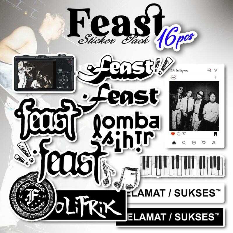 

16pcs FEAST Band Indie Pack | Stiker Air Anti Luntur