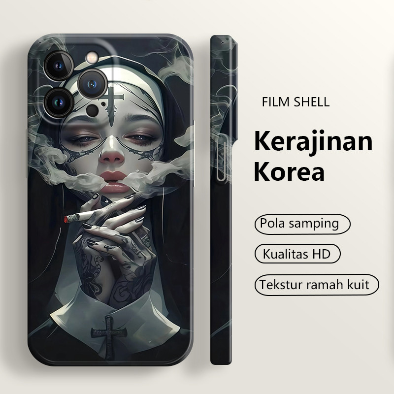 Hard Case Untuk iPhone Case 15 12 13 14 11 Pro Max SE 2020 X XR XS ip 8 7 6s 6 Plus Biarawati Meroko