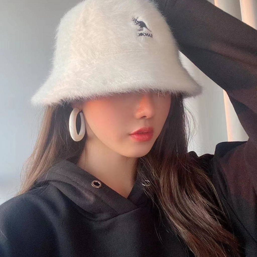 Kangol kanguru nelayan topi merek Korea menampilkan wajah musim gugur kecil dan musim dingin kubah j