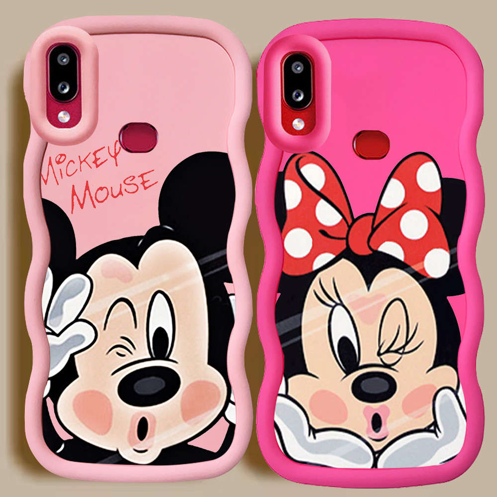 KL35 Mickey Minnie Casing untuk Samsung A21S M10S M20S M01S A10S A20 Case Merah Muda