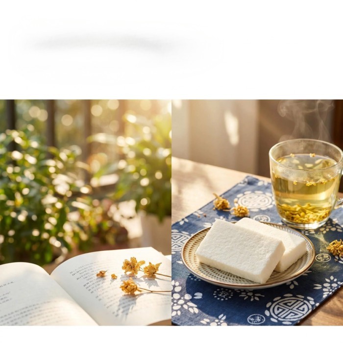 Jiangxi Specialty Rice Cake Osmanthus Cake Handmade Traditional Chinese Pastry Heart Glutinous Rice