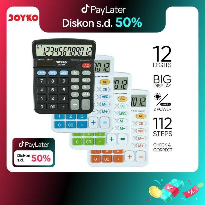 

JOYKO Calculator Kalkulator CC-8 12 Digits Check & Correct