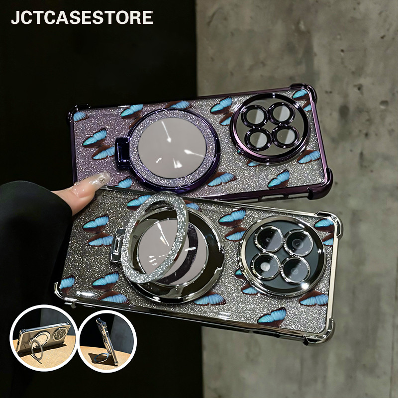 Glitter Card Case HP Samsung A14 5G A15 A16 A20 Cermin Bracket Stand Samsung Case A21S A23 Silikon C