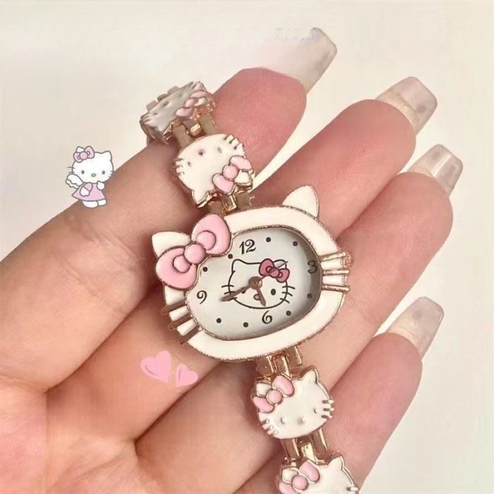 Cute Girly Heart KT Cat Quartz Watch Student Girlfriend Gift High-looking Fashion Bracelet Watch