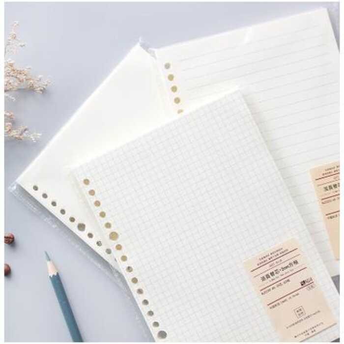 

Zumoo Loose leaf A5 Refill Binder 60 LEMBAR / Bookpaper 80 gsm GRID DOT RULED BLANK 20 Holes