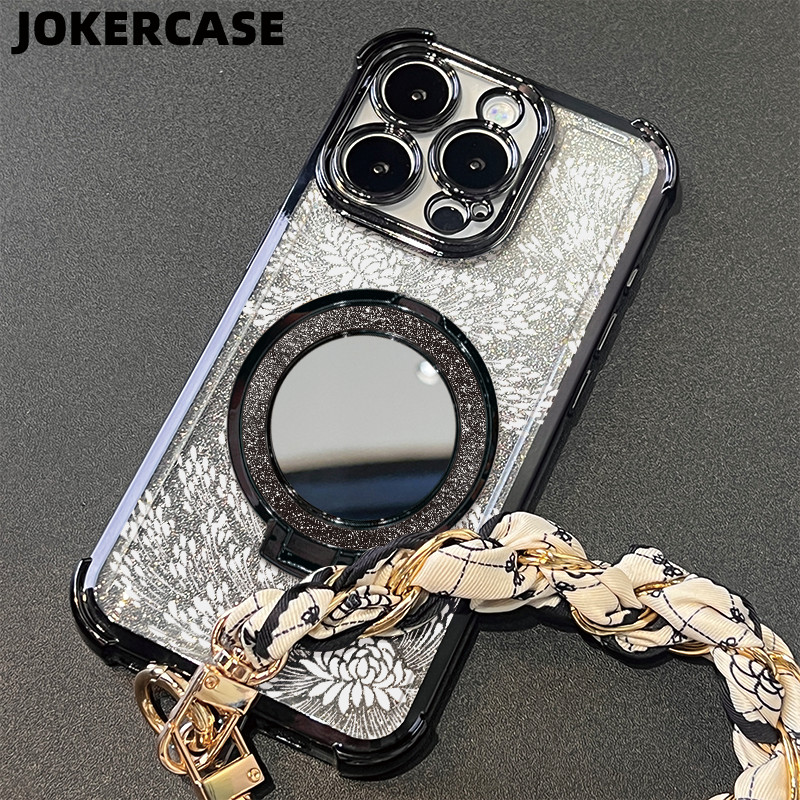 Case OPPO A12 A16 A17 A18 A38 A3s A5 A57 Glitter Card With Strap Case OPPO A7 A60 A9 2020 A95 A96 An