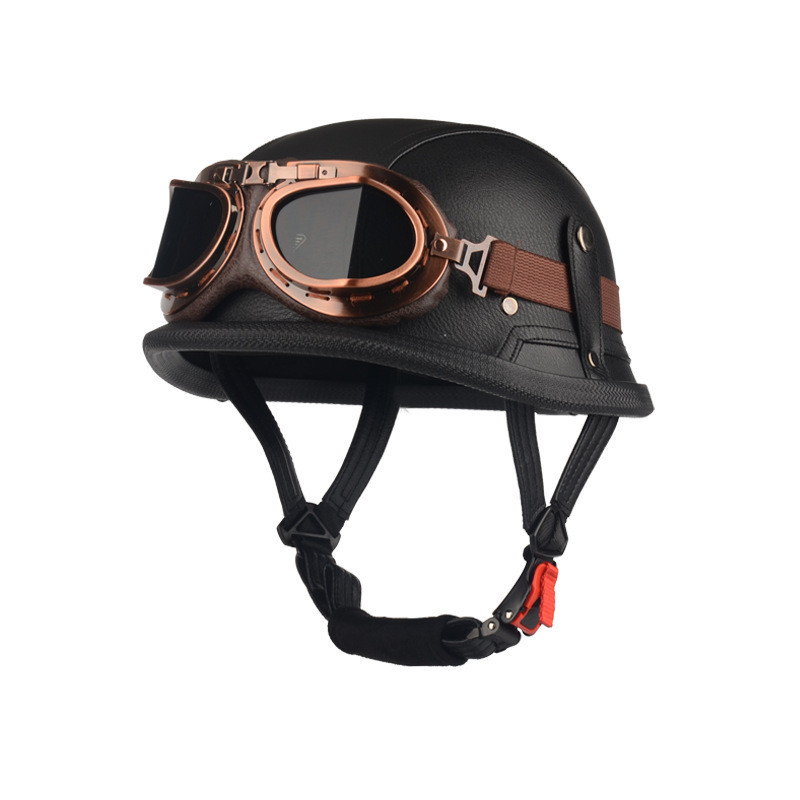 Helm Harley Gaya Jerman Pedal Setengah Cruise Harley Pria Sepeda Motor Mengapung Baja Tentara Helm K