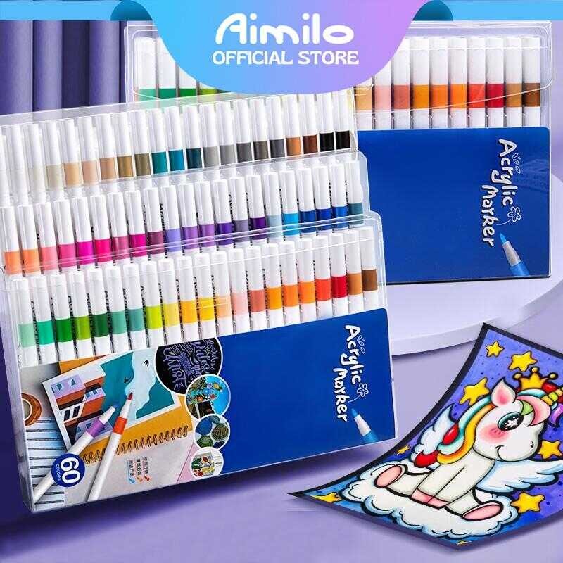 

[READY] Aimilo Acrylic Spidol Warni 1 Set DIY Painting Akrilik Marker 48/60/80 Warna