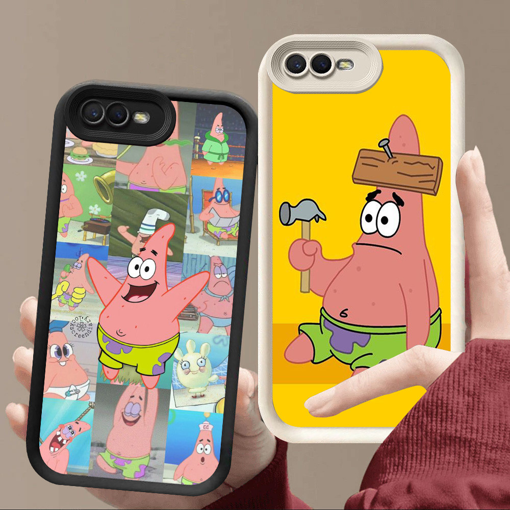 R14 SpongeBob Patrick Casing untuk OPPO A37 A12E Realme C2s C2 A83 A39 A3S A5 A1K Hitam dan Putih