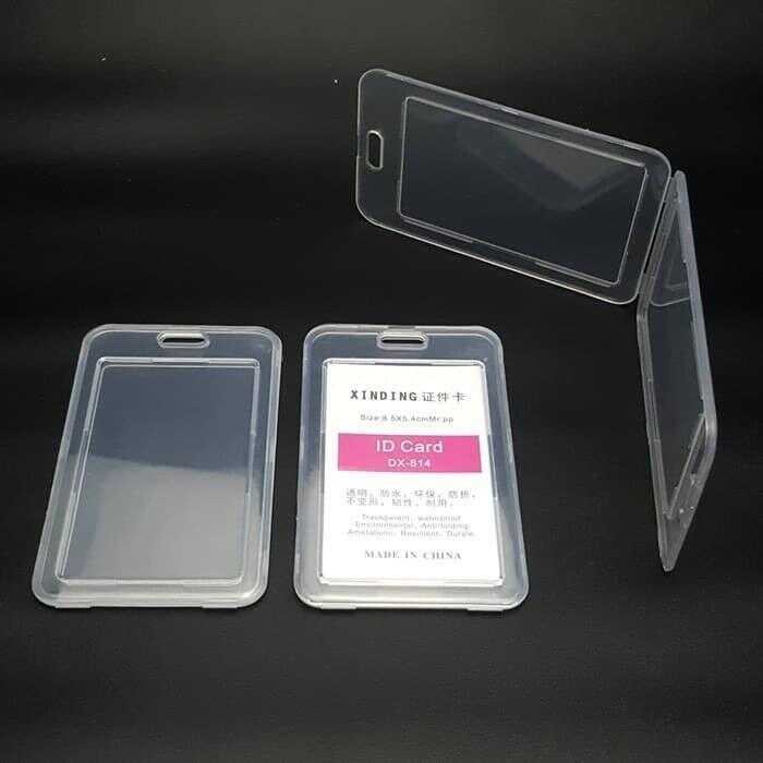 

tempat idcard box holder clear bening frame card bukatutup CASING BOX/FRAME ID CARD
