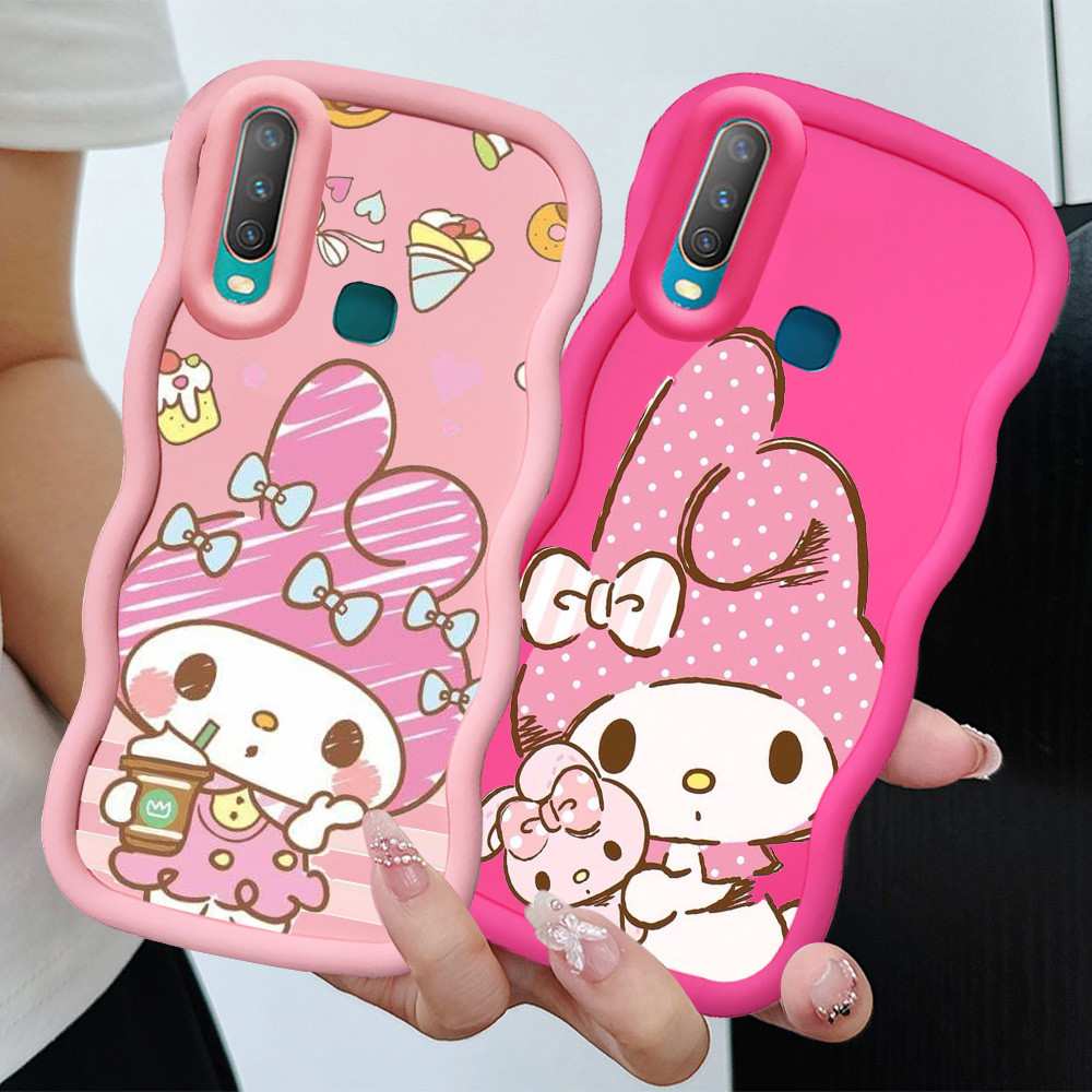 KL31 Melody Casing untuk VIVO Y15 Y50 Y30i Y17 Y30 Y12 Case Merah Muda