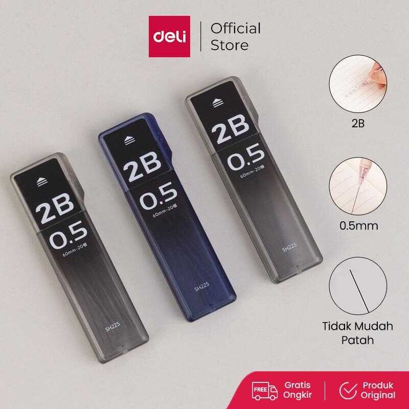 

Deli Mechanical Pencil Lead / Isi Pensil Mekanik Refill 2B 0.5mm Tidak Mudah Patah SH22X