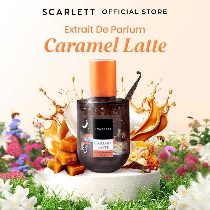 

SCARLETT Caramel latte Extrait De 30ml Aroma Manis yang Menggoda Seperti Dessert Favorit Wangi Tahan Lama Unisex -