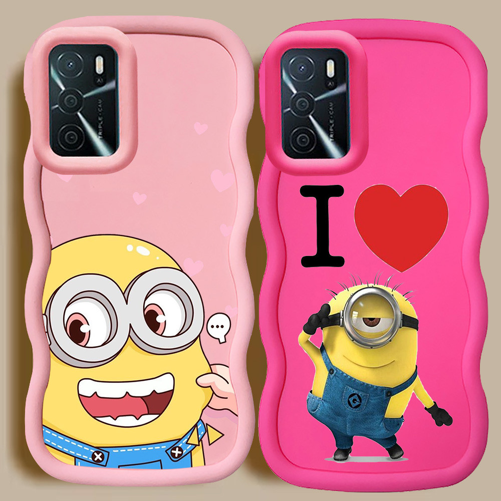 KL37 minions Casing untuk OPPO A16 A55 A54S A16S A55S A54 5G Case Merah Muda