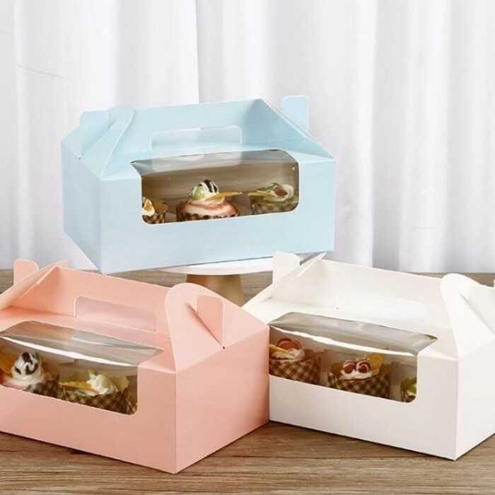 

Kotak Cupcake/Box Kue Cupcake Muffin Warna Pastel