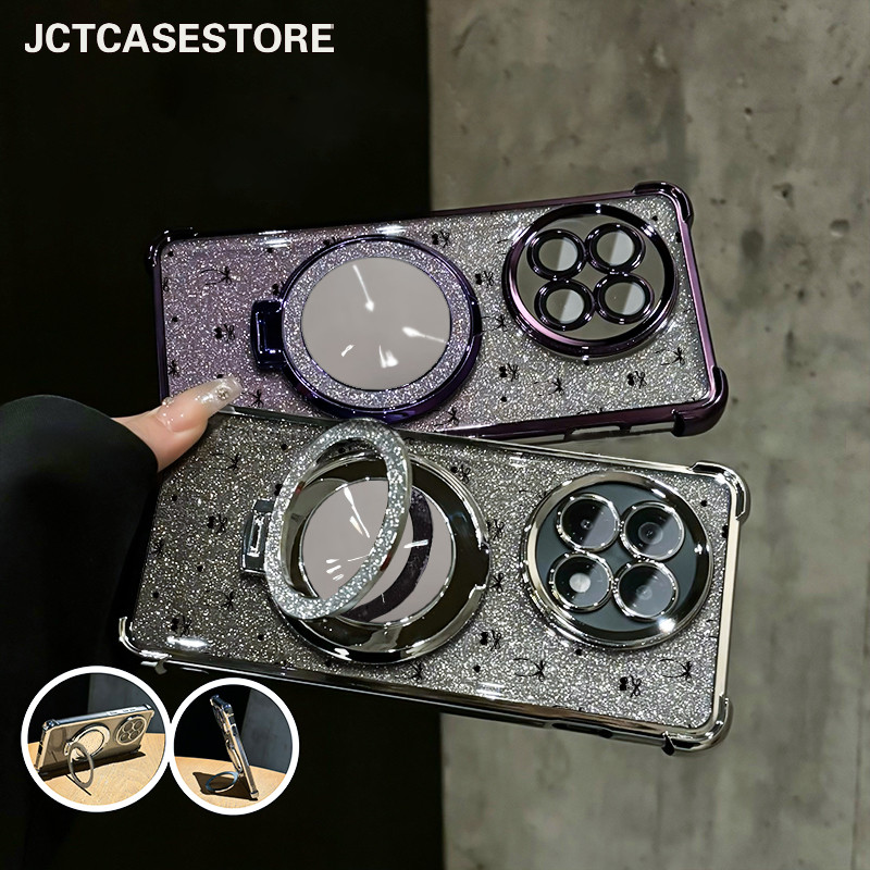 Case OPPO A3 Pro 5G A15 A53 A57 A60 Braket Cermin Case OPPO A9 2020 A16 A58 A74 Kartu Berkilau Case 