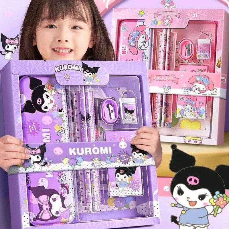 

Paket Kotak Pensil 7 in 1 Stationery Hadiah Anak Sekolah Motif Sanrio Alat Tulis Set Karakter Kuromi Melody Cinnamoroll