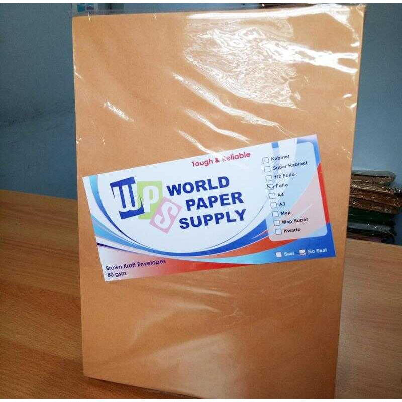 

KHUSUS GOSEND Amplop Coklat Ukuran Folio WPS (MIN.10 PACK )