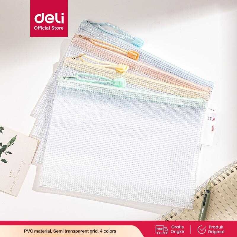 

Deli Zip Bag / Pouch Transparan Serbaguna A4 A5 Tebal 637XX Plastik Stationery