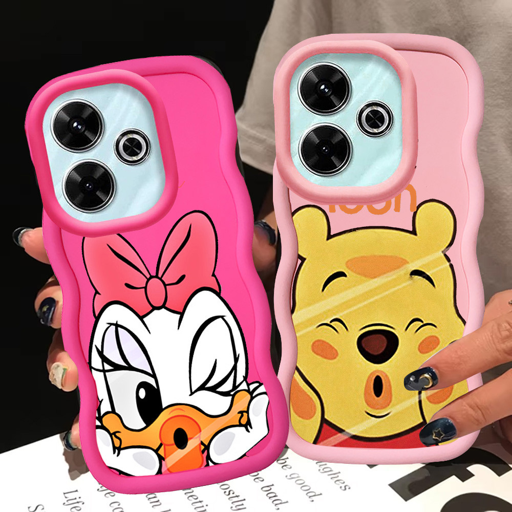 KL32 Donald Duck Pooh Casing untuk Xiaomi Redmi Note POCO M6 Plus C65 14 Pro 5G Case Merah Muda