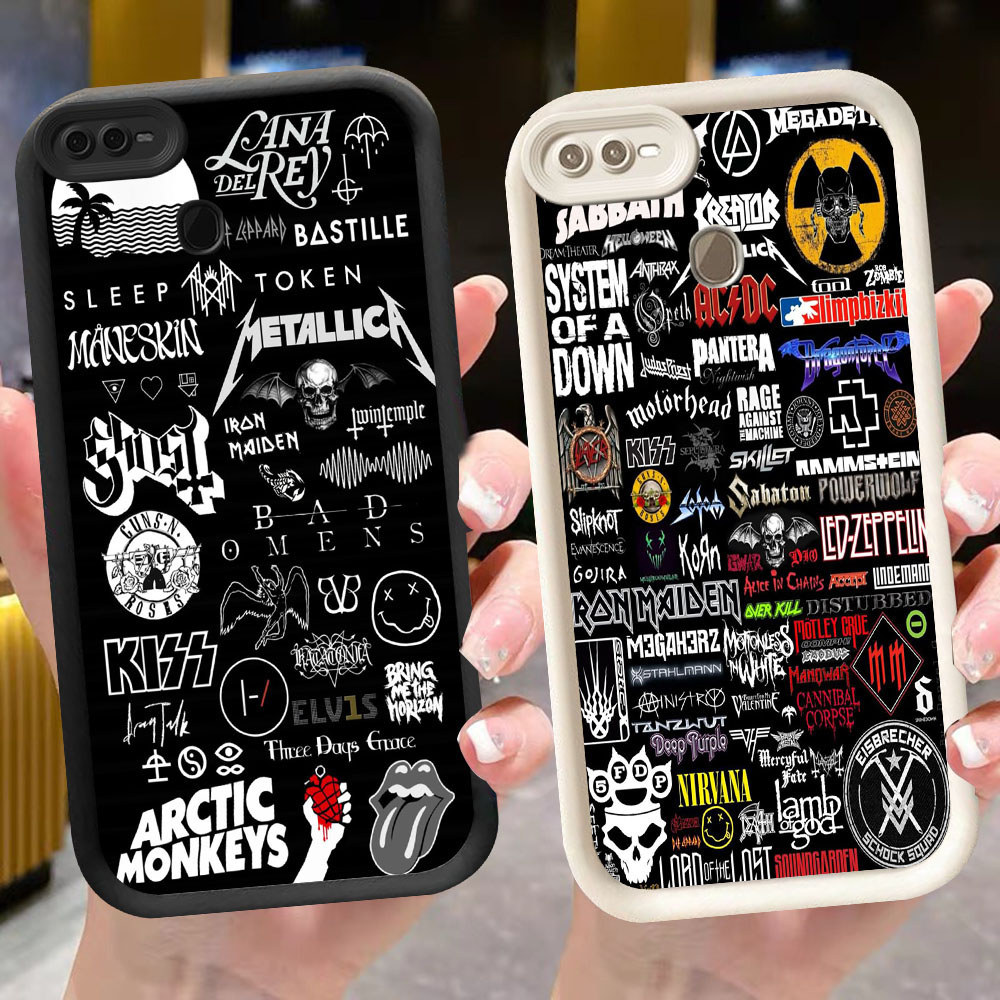 BM-28 Rock Band Murah Casing HP TPU Anti Gores OPPO A7 A5S A12 A12s F7 F9 F25 Pro