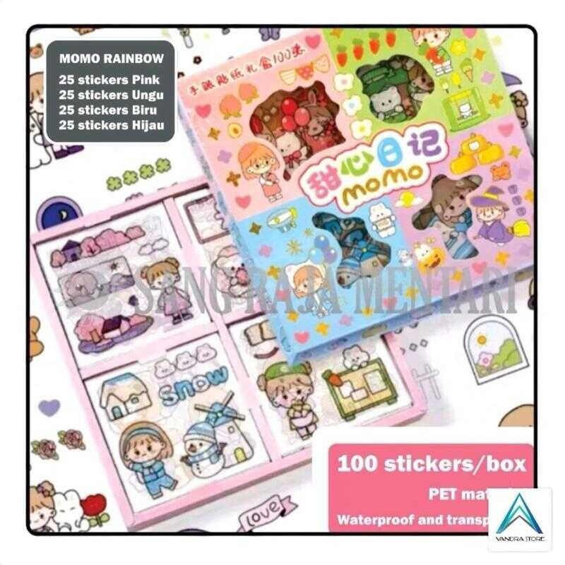 

Stiker Momo Mix 4 Warna Isi 100 Pcs | Cute Sticker Diary Scrapbook Lucu Kartun Aesthetic Kertas