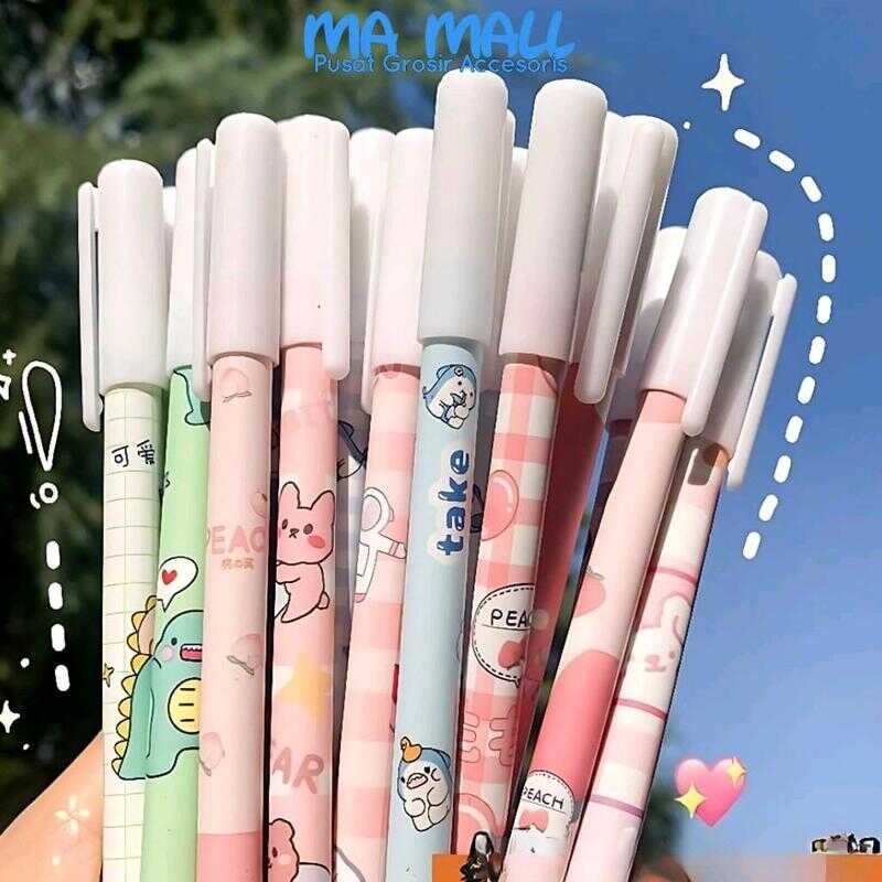 

12pcs Grosir Bisa Di Hapus Erasble Karakter Motif A106 Pulpen Cartoon bisa di hapus Eraseable Pen Gel
