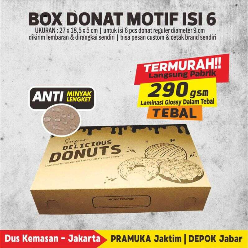 

BOX DONAT 1/2 LUSIN KRAFT MOTIF LAMINASI ( ISI 5 PCS )