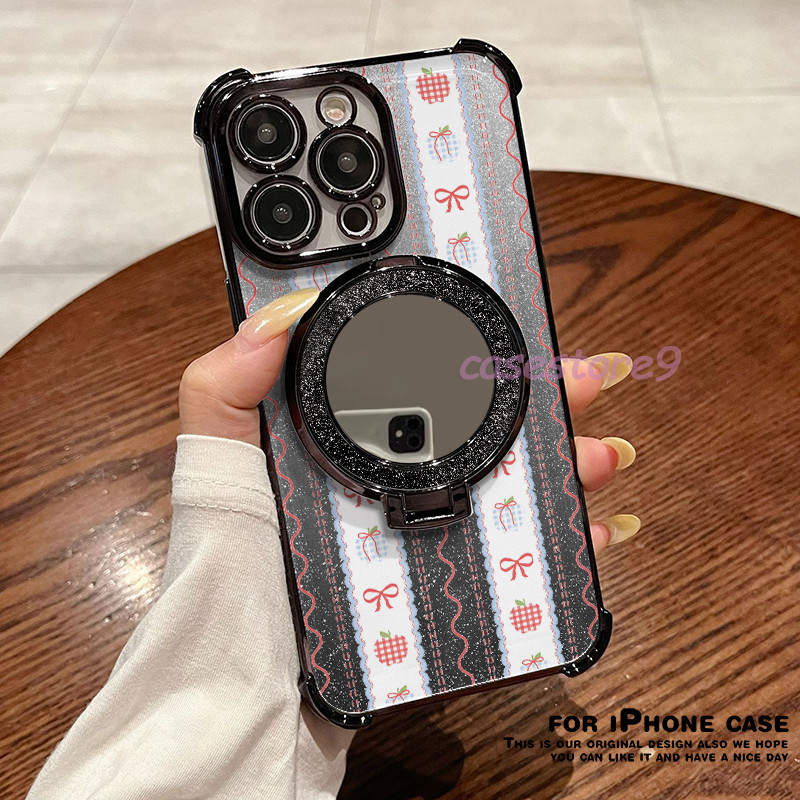 Glitter Card Case HP Oppo A12 A57 A3X A52 A5 2020 Softcase Oppo A7 A9 2020 Cermin Dengan Stand Oppo 