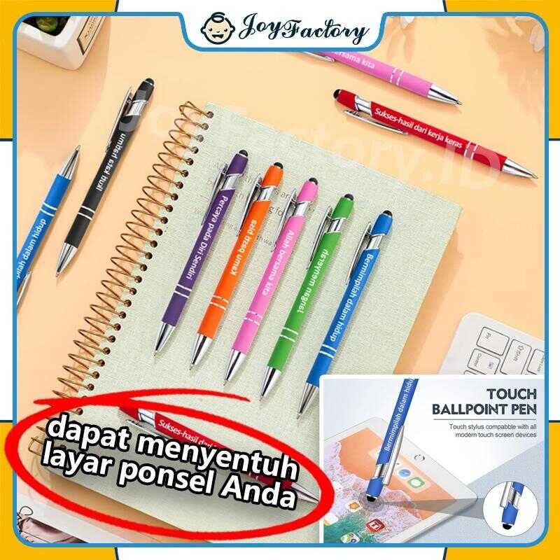 

Pulpen Nama Tip Stylus Kutipan Motivasi Pena Bolpoin Hadiah Gift Custom