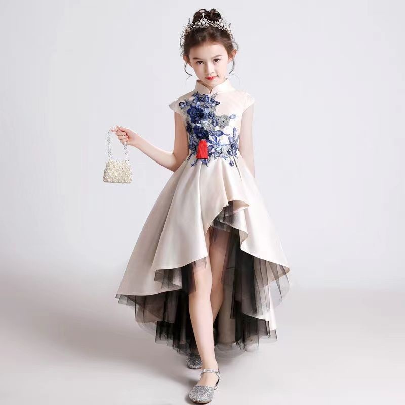 ♞Girls Fashion Show Dress Gaya Cina Gadis Tuan Rumah Kecil Kostum Kinerja Kostum Gaya Tiongkok Kost