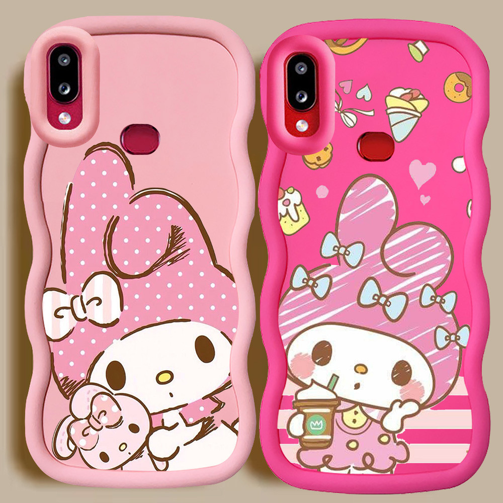 KL31 Melody Casing untuk Samsung A21S M10S M20S M01S A10S A20 Case Merah Muda