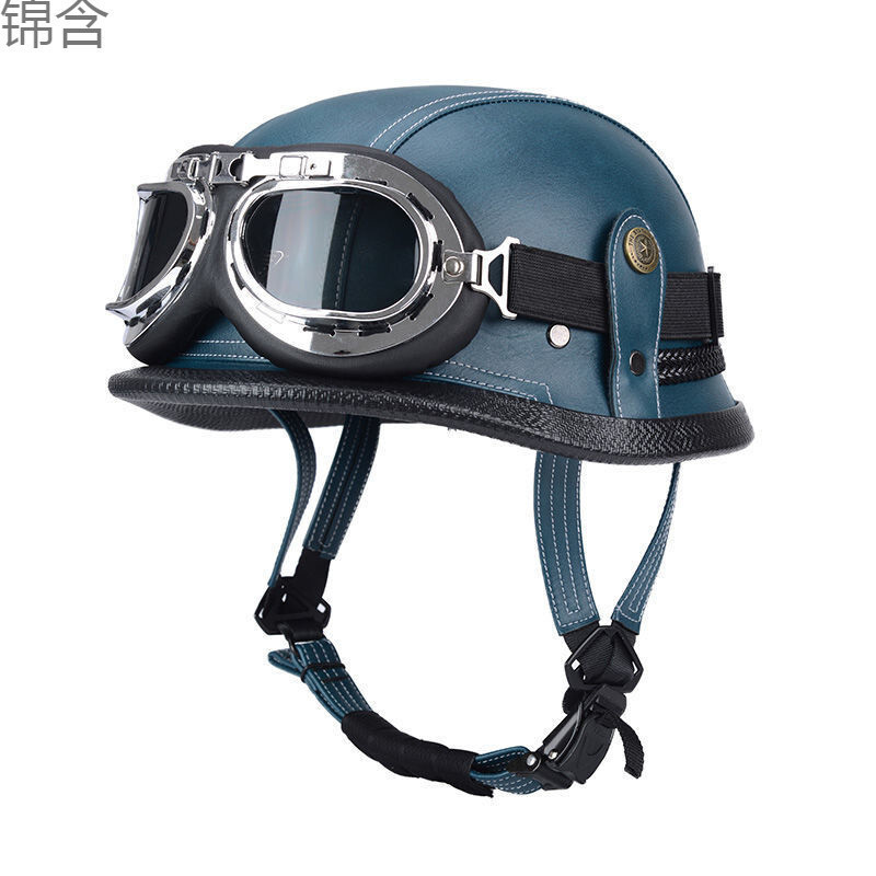 Helm Terbaru Baja Perang Dunia II Jerman Kulit Musim Panas Setengah Helm Sepeda Motor Listrik wC0 Im