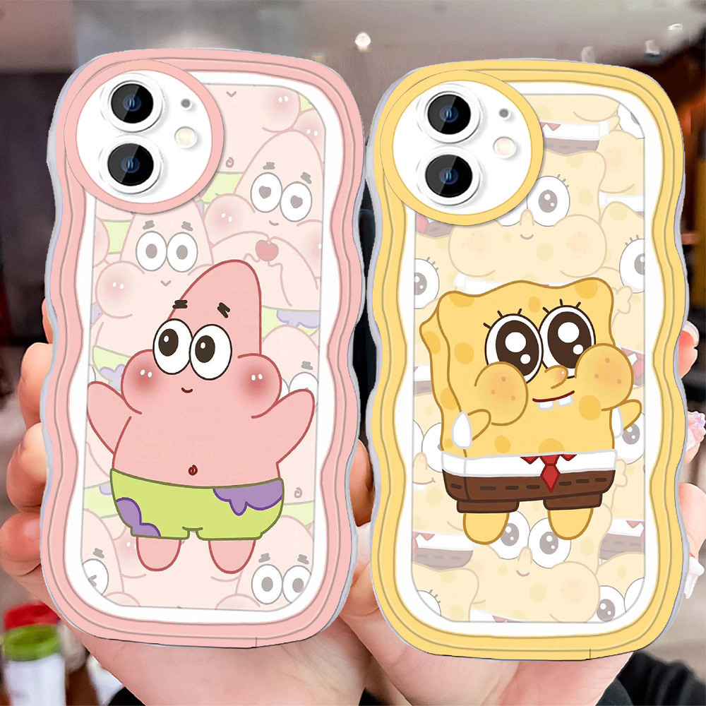 D-5 spongebob Transparan Casing untuk iPhone XR Xs 11 X 12 Mini Pro Max Case