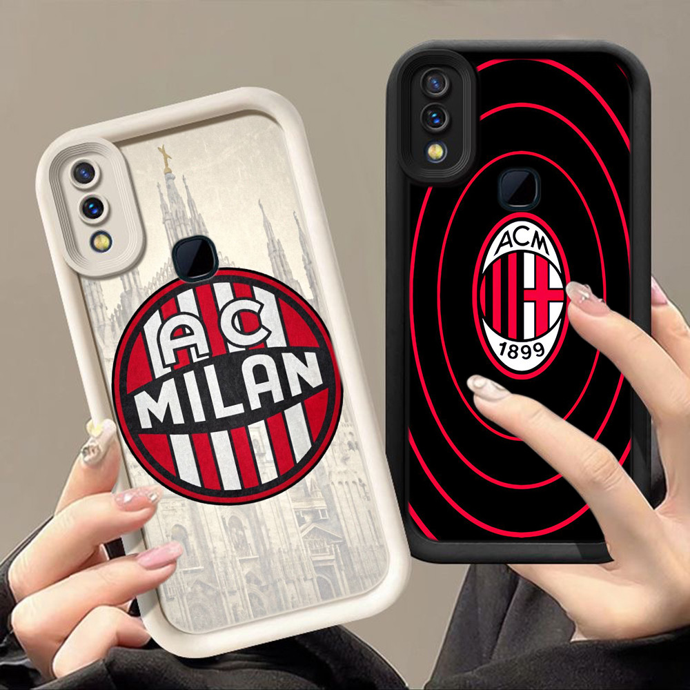 Softcase Casing Untuk Vivo Z1 S1 Pro V50 Lite V19 NEO Silikon Matte Ponsel Case Casing KK51 AC Milan