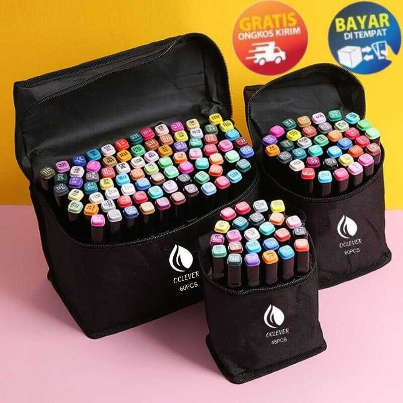 

KP172 - WARNI SKETSA UMUM 1 SET SKETCH 2 TIP TOUCH MARKER SPIDOL ANAK 48 60 80 WARNA