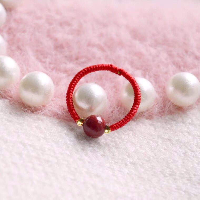 Tahun bangsa, tali merah, cincin jari telunjuk berlian, pasir emas ungu, cinnabar mineral asli pasa