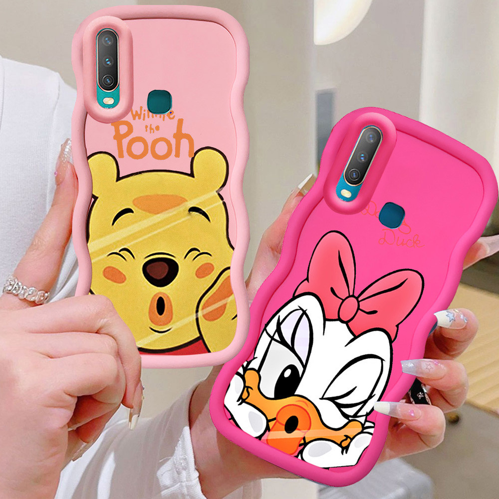 KL32 Donald Duck Pooh Casing untuk VIVO Y15 Y50 Y30i Y17 Y30 Y12 Case Merah Muda