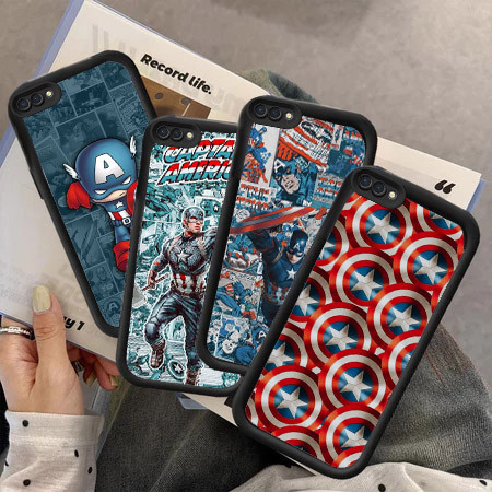 Captain America Hp Clear Plating Casing untuk OPPO Reno 2Z A12 A7 A9 F11 A12s A3S A1K C2 C2s F7 F9 A